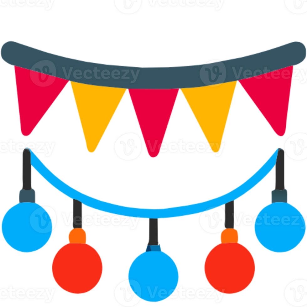 AI generated Party Garlands Flag png