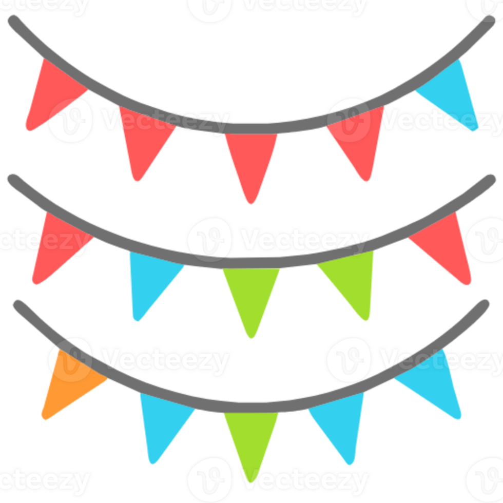 AI generated Party Garlands Flag png