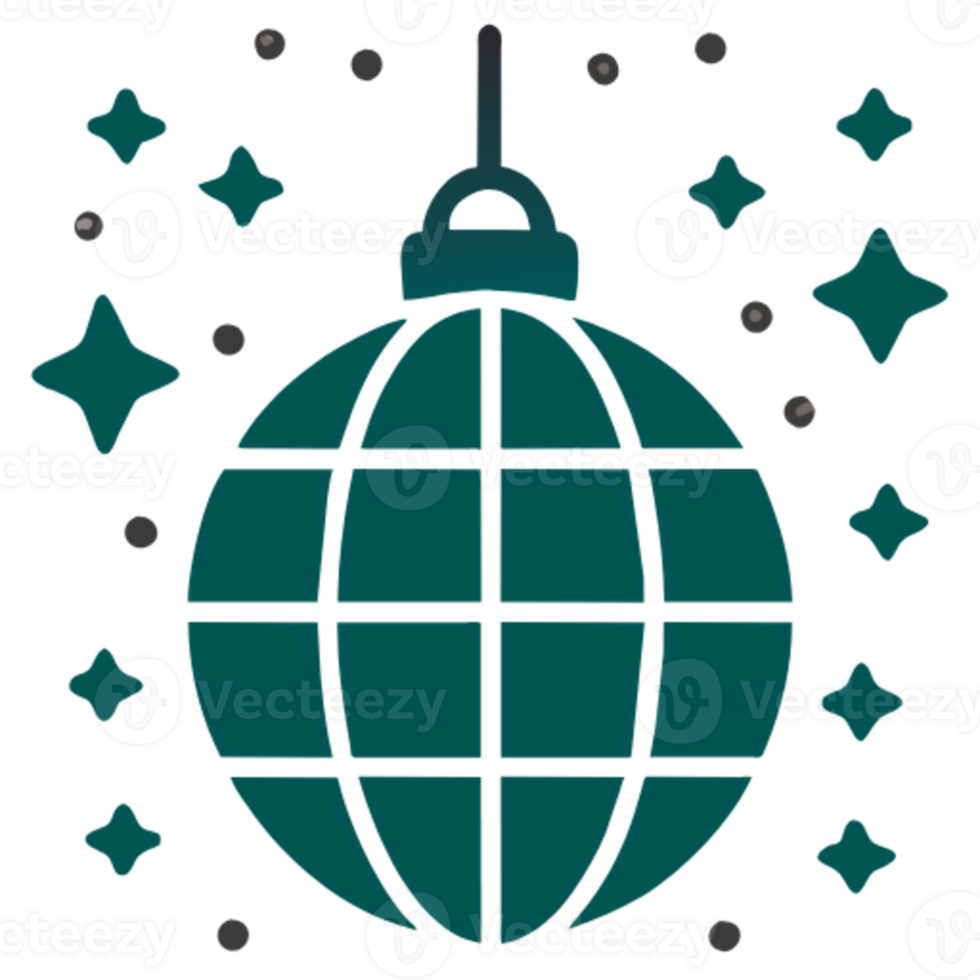 AI generated Disco Ball Shining Stars png