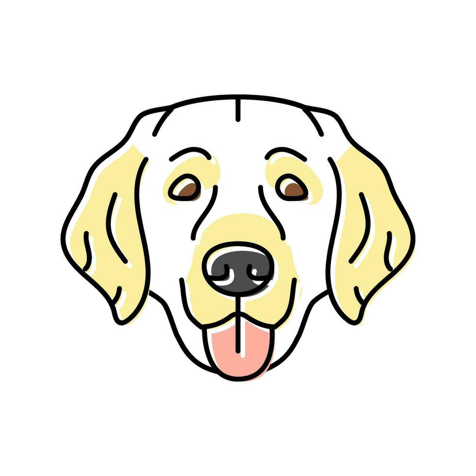 dorado perdiguero perro perrito mascota color icono vector ilustración