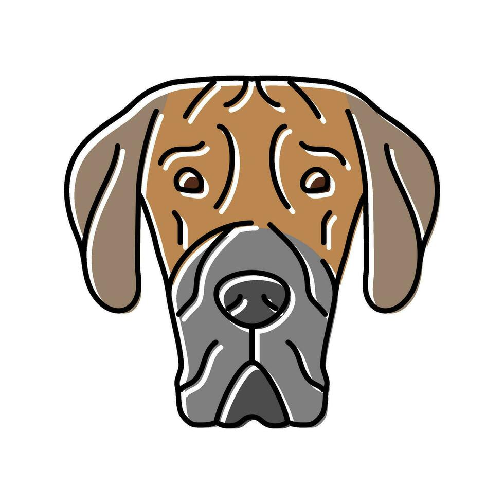 genial danés perro perrito mascota color icono vector ilustración