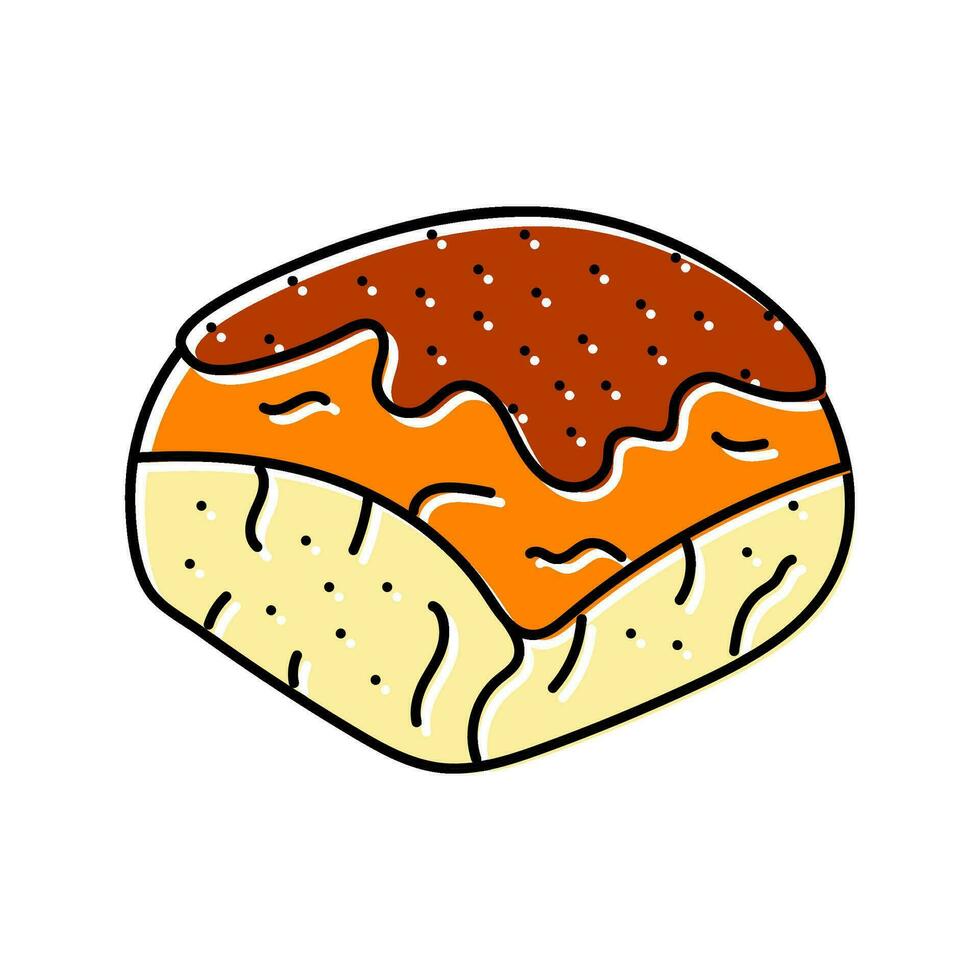 spiced bun food meal color icon vector illustration