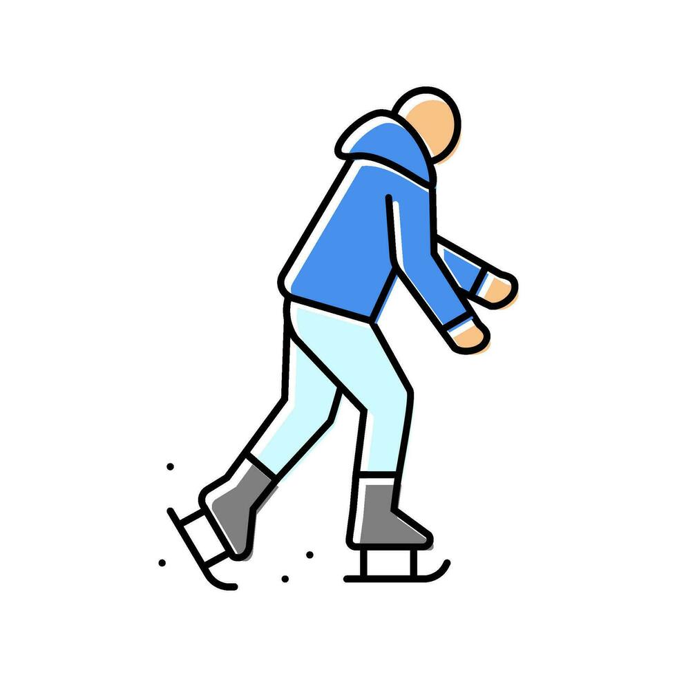 ice skating winter season color icon vector illustration