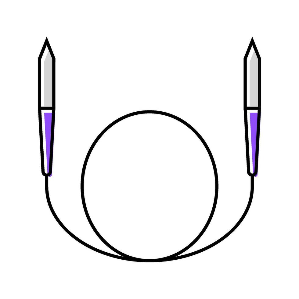 circular needle knitting wool color icon vector illustration