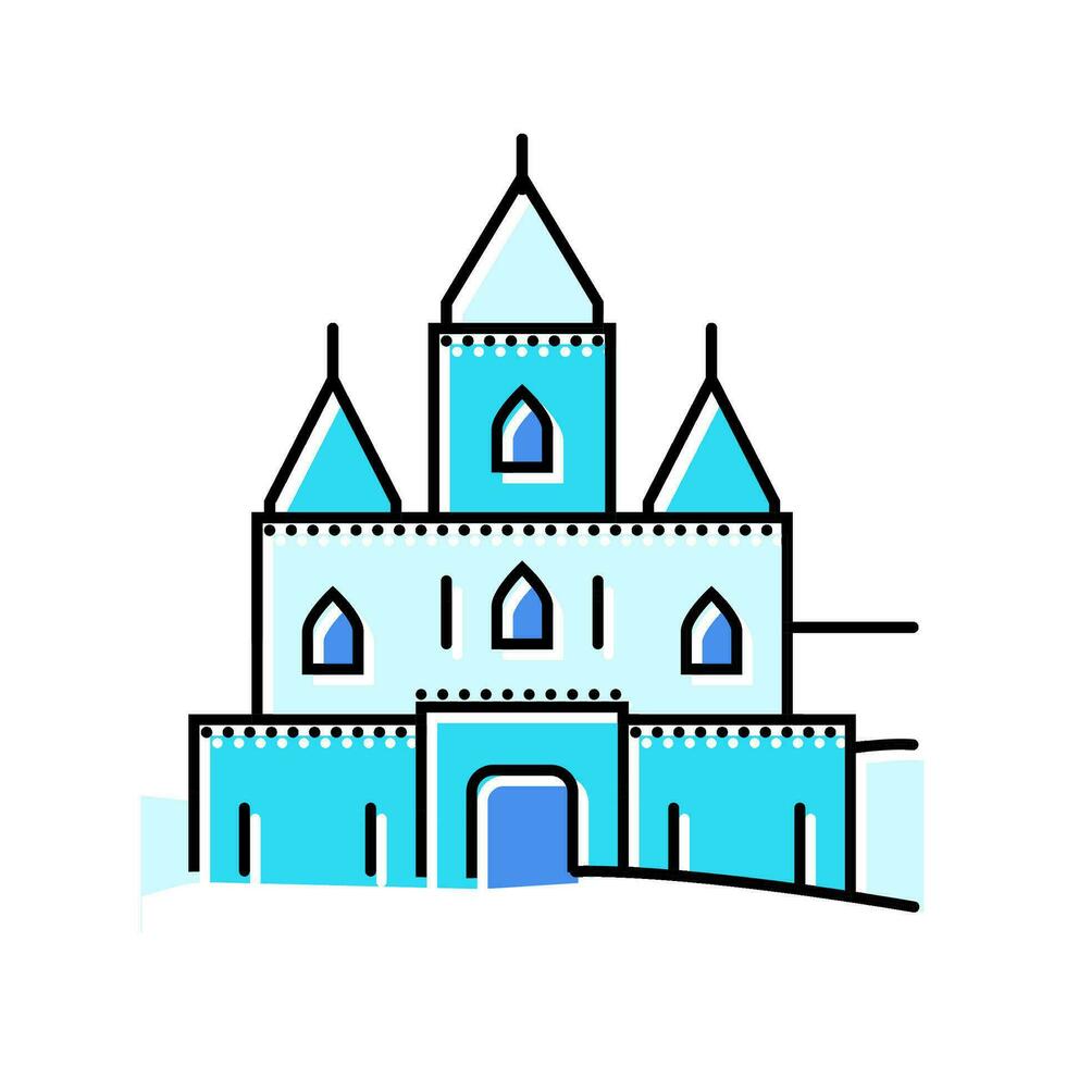 ice castle winter season color icon vector illustration