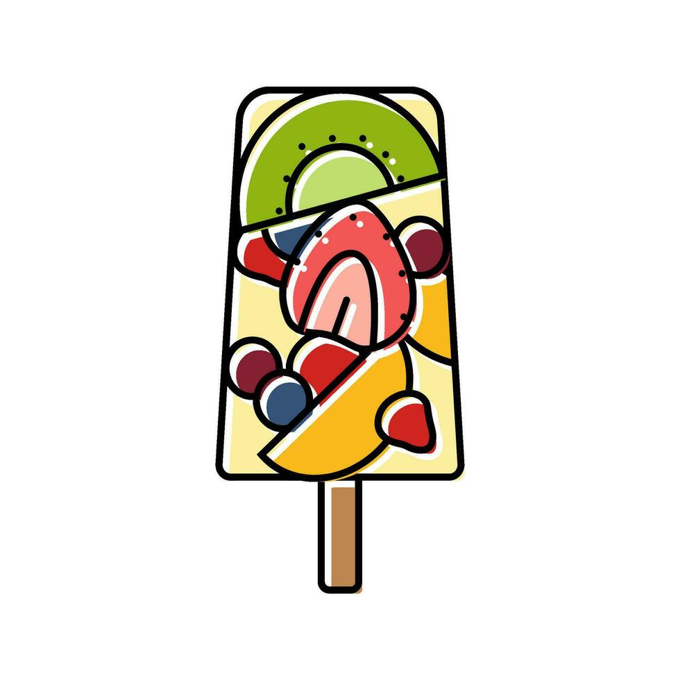 popsicles sweet food color icon vector illustration