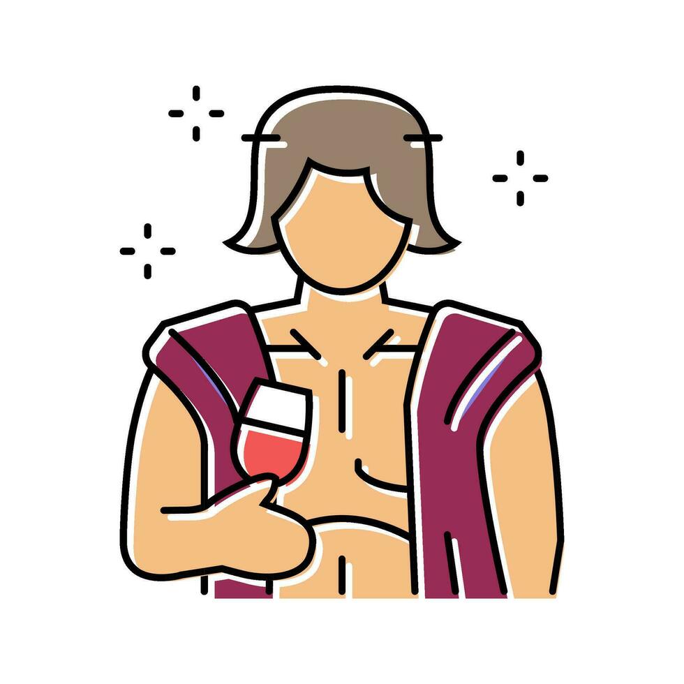 dionysus greek god ancient color icon vector illustration