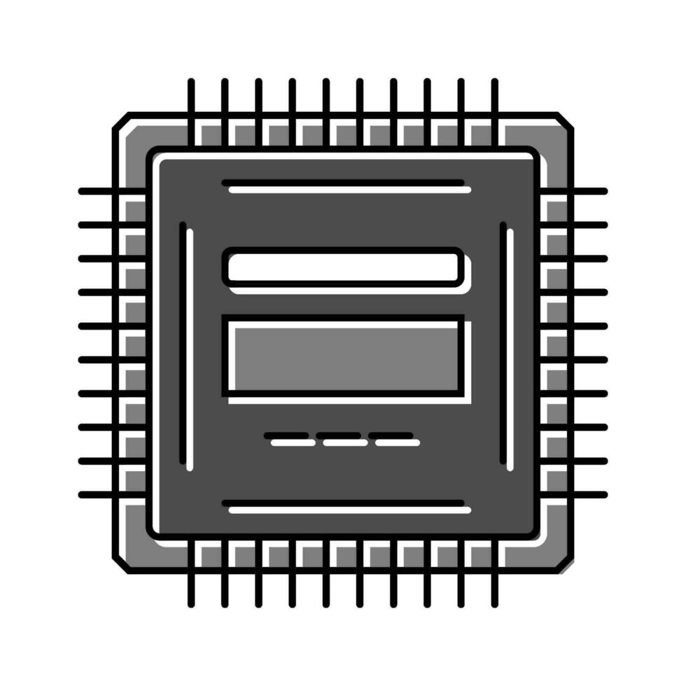 microcontroller electronic component color icon vector illustration