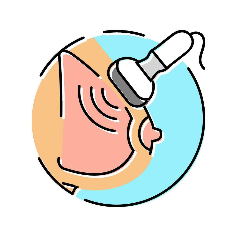 breast ultrasound surgery color icon vector illustration