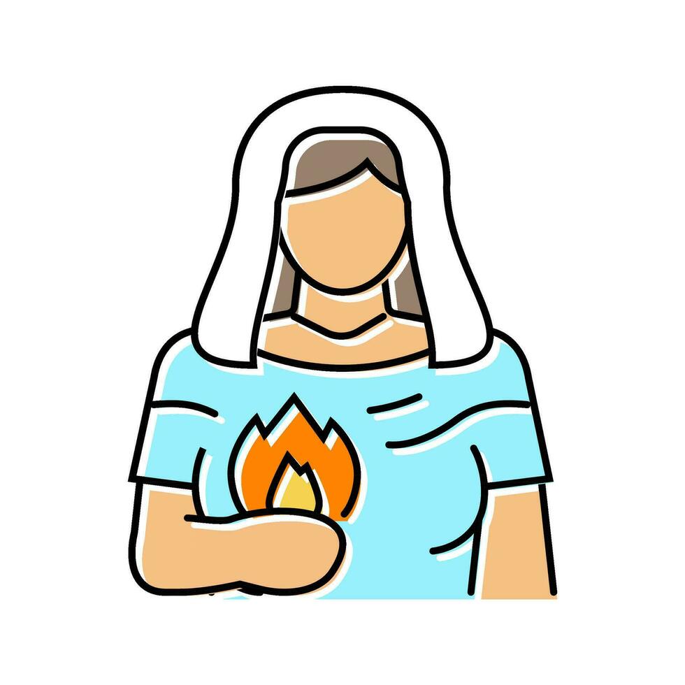 hestia greek god ancient color icon vector illustration