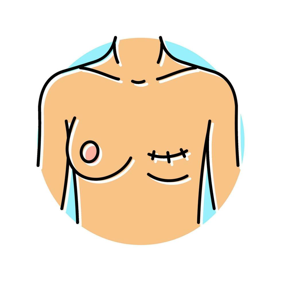 mastectomy surgery surgery color icon vector illustration