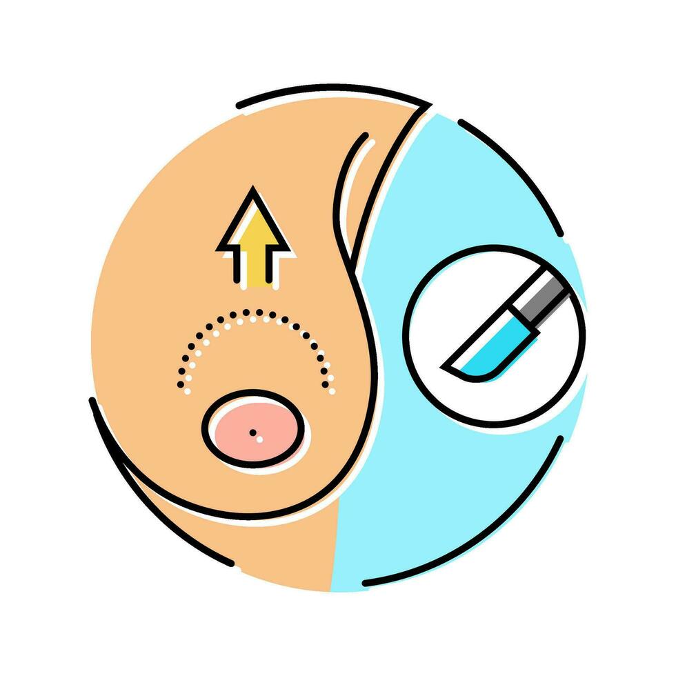 nipple correction surgery color icon vector illustration