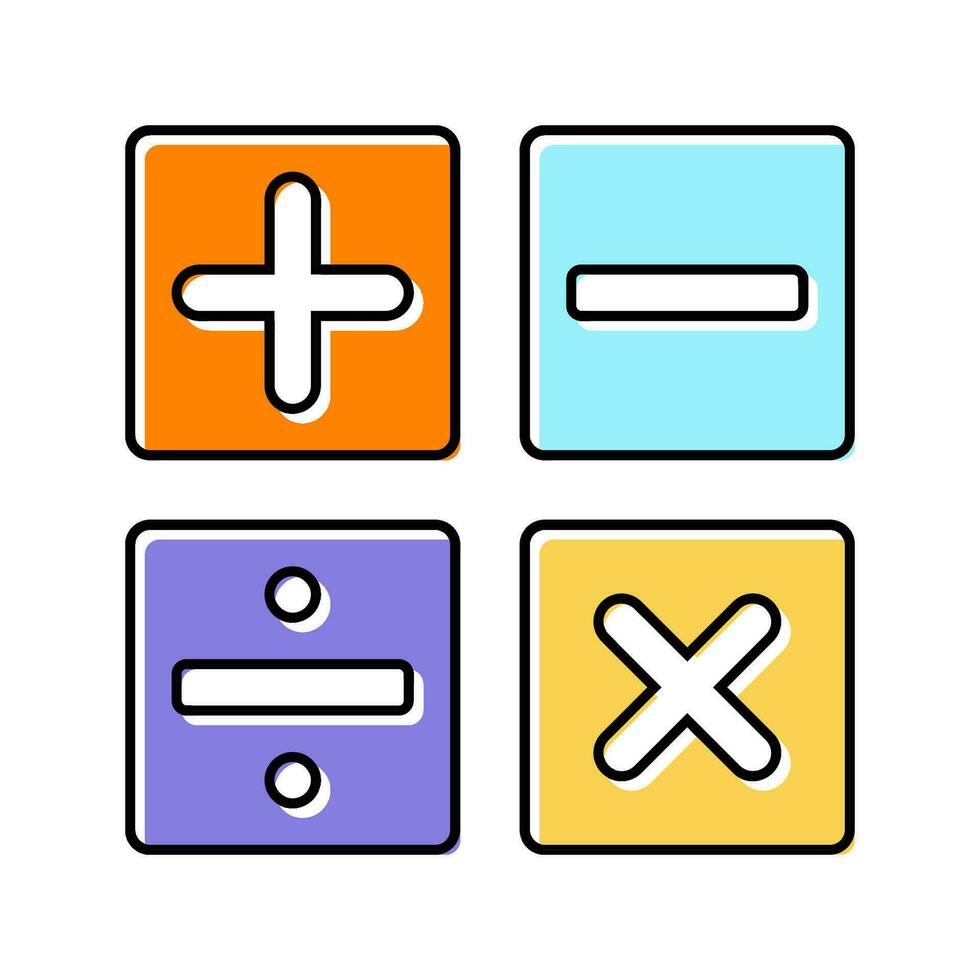 matemáticas Ciencias educación color icono vector ilustración