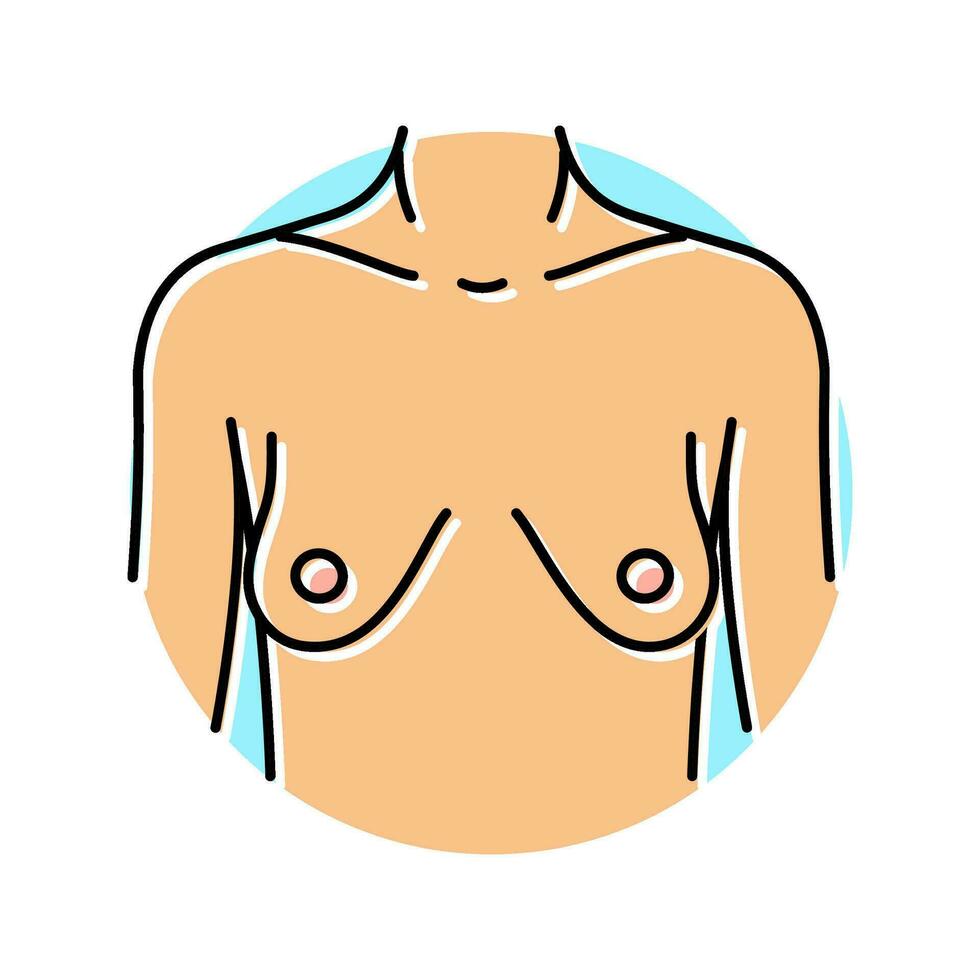 tuberous breast correction surgery color icon vector illustration