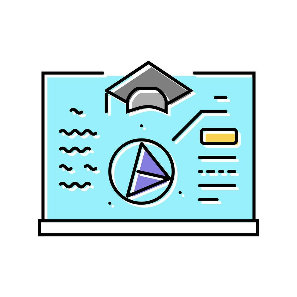 study math science education color icon vector illustration