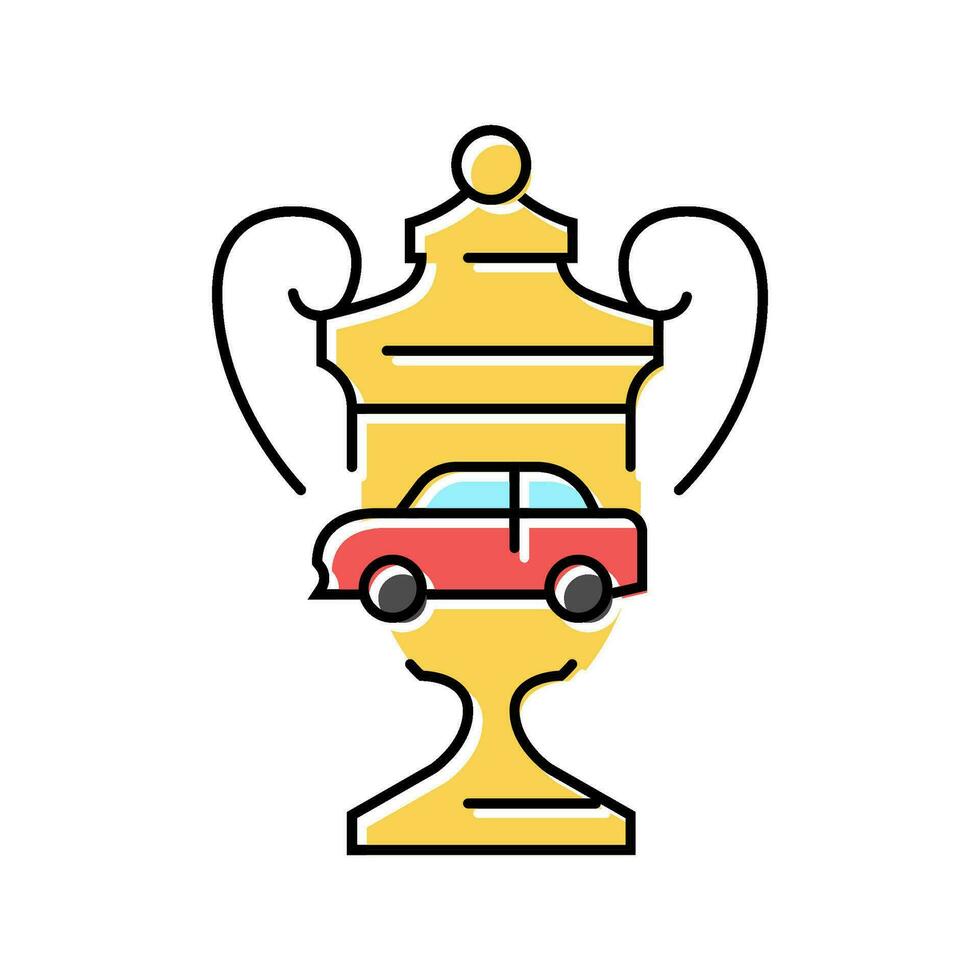 winner car race vehicle auto color icon vector illustration
