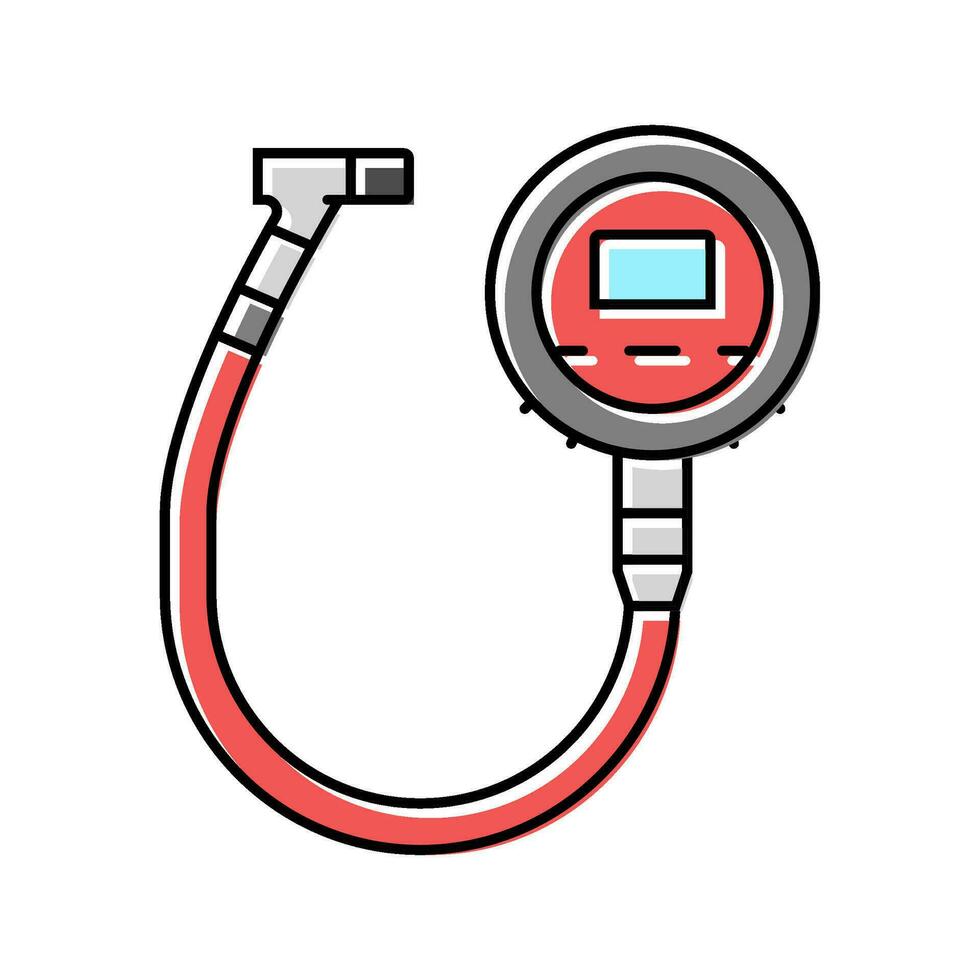 tire pressure gauge vehicle color icon vector illustration