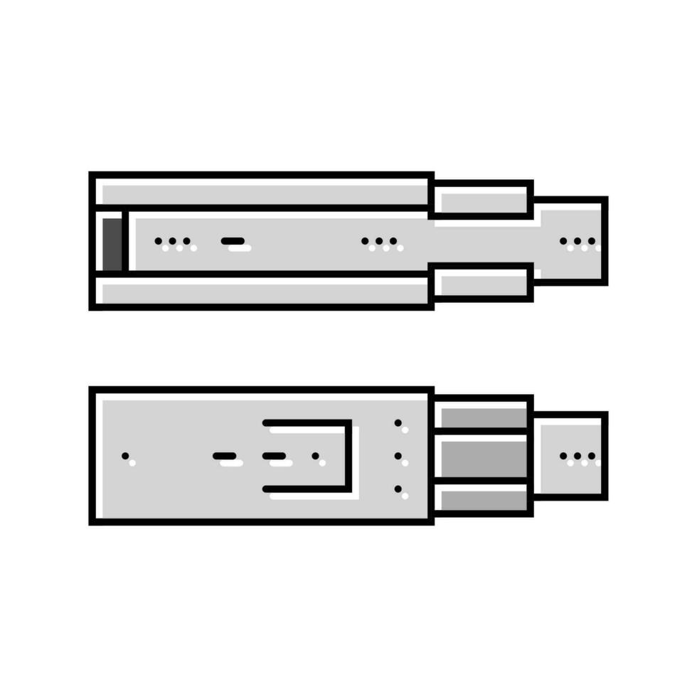 drawer slide hardware furniture fitting color icon vector illustration