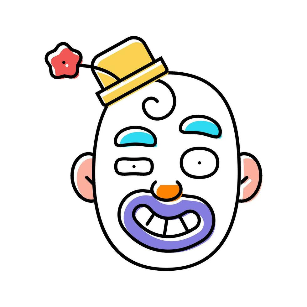 payaso cabeza espectáculo color icono vector ilustración