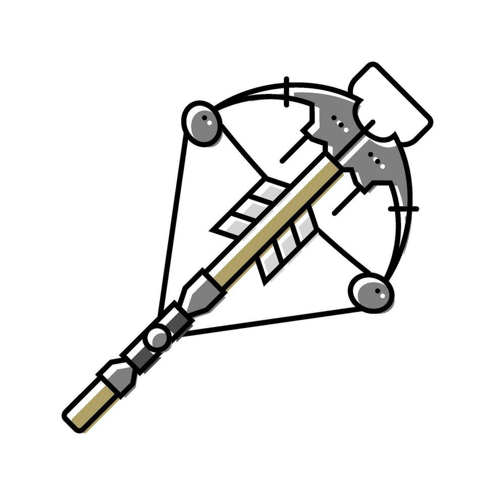 ballesta arma militar color icono vector ilustración