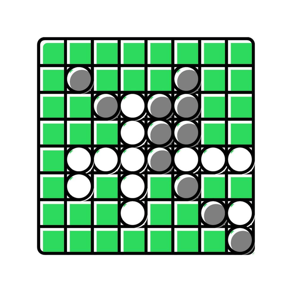 othello game board table color icon vector illustration