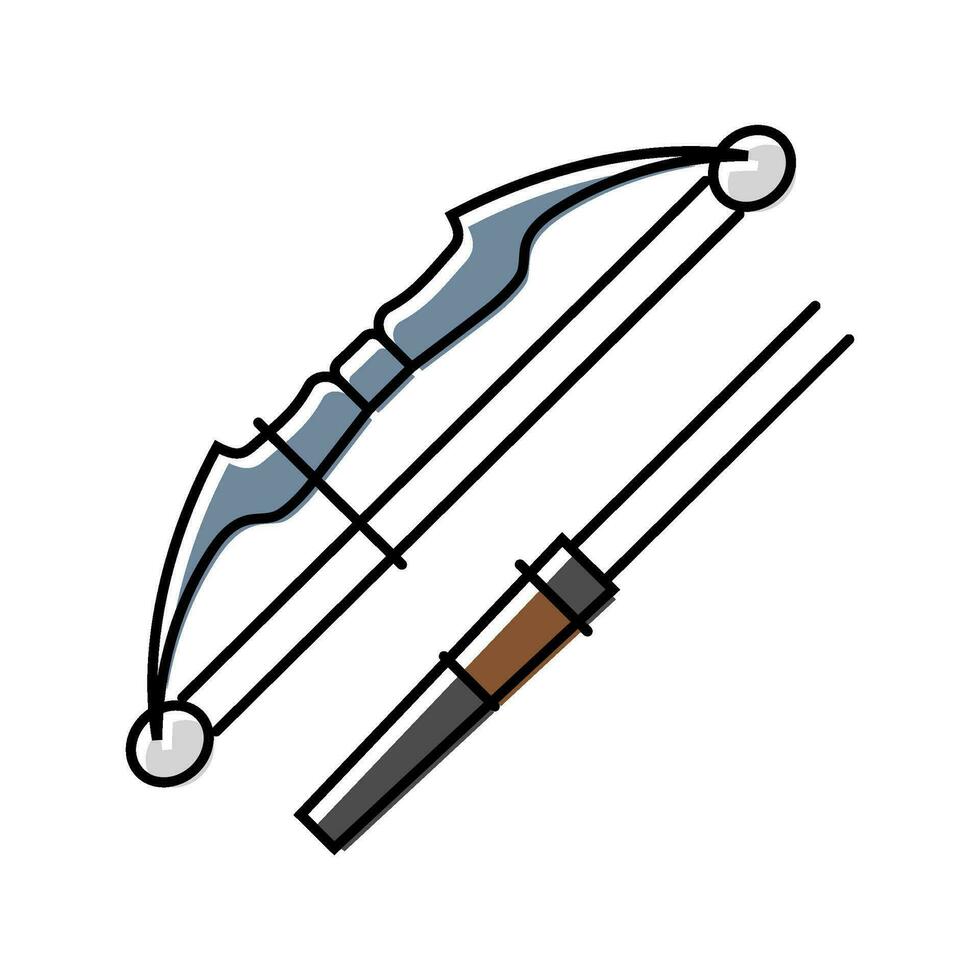 bow arrow weapon war color icon vector illustration