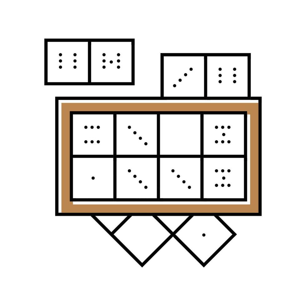 dominoes set board table color icon vector illustration