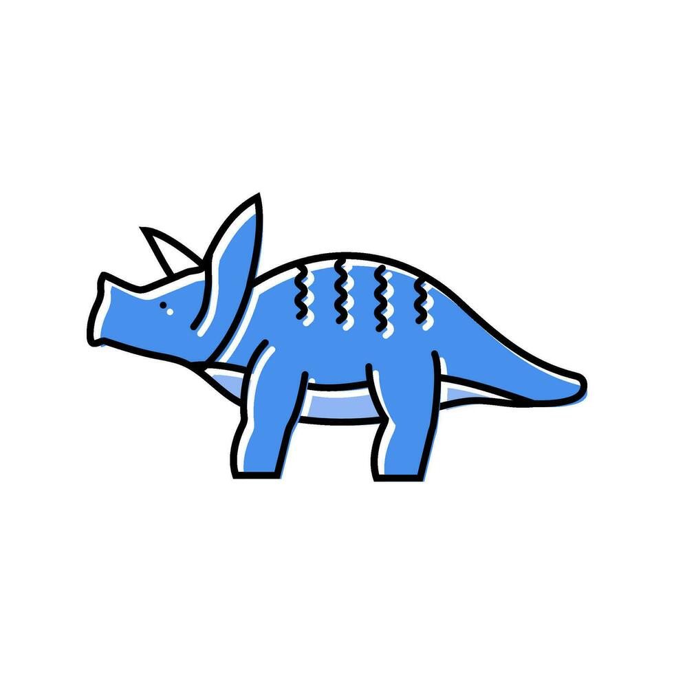 triceratops dinosaurio animal color icono vector ilustración