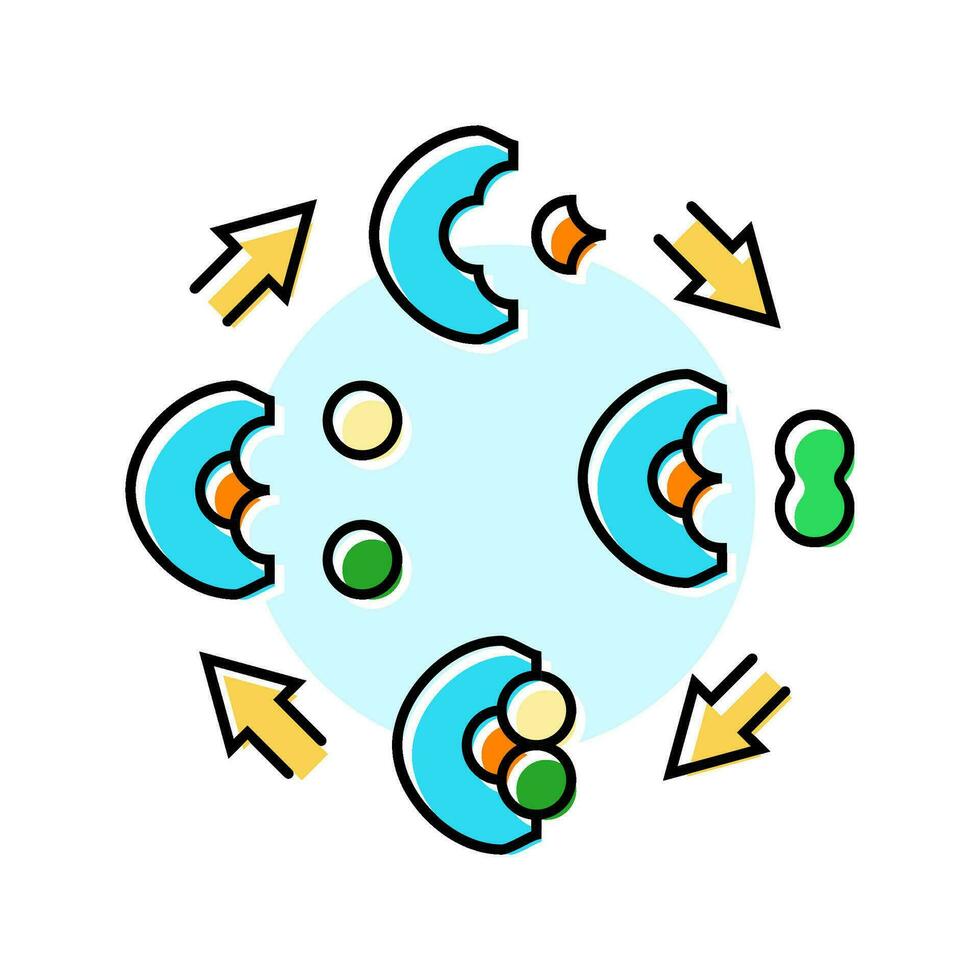 coenzimas bioquímica color icono vector ilustración