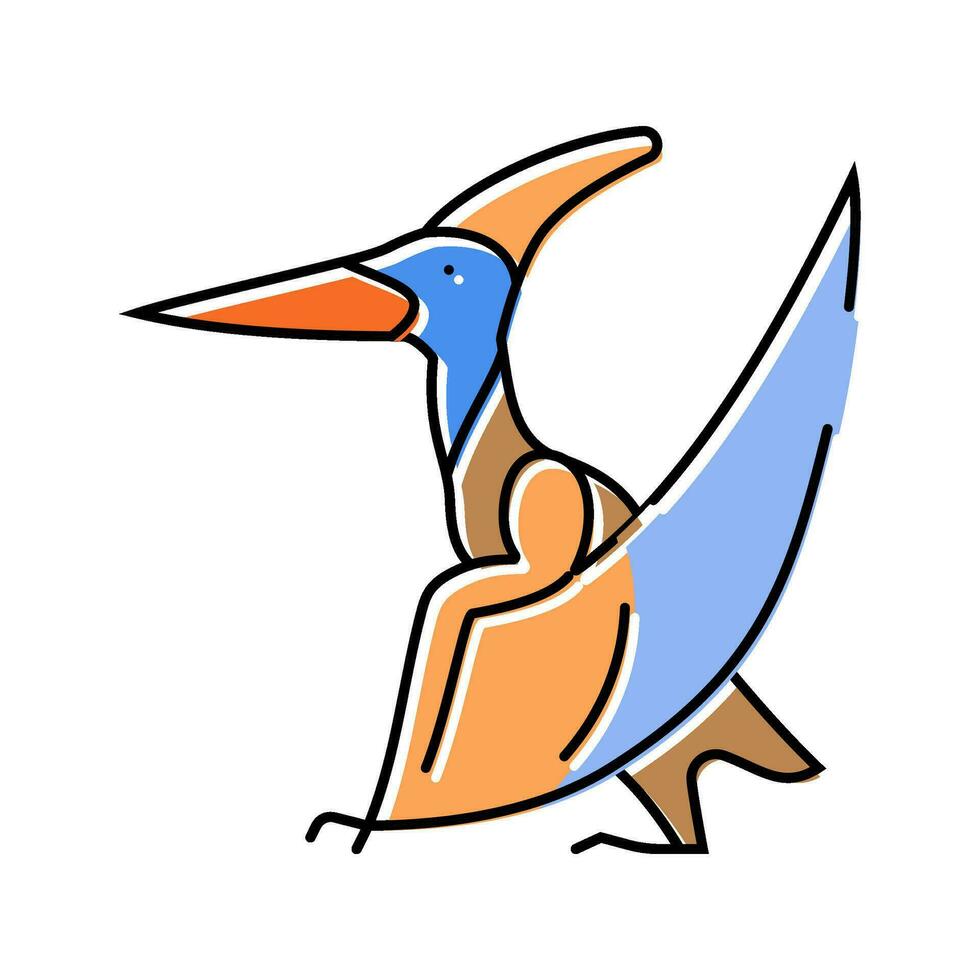 pteranodon dinosaur animal color icon vector illustration