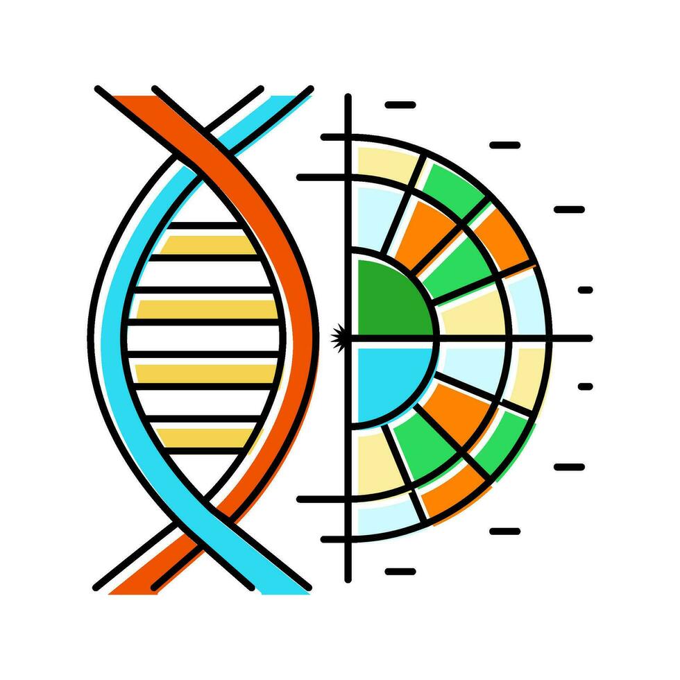 genetic code biochemistry color icon vector illustration