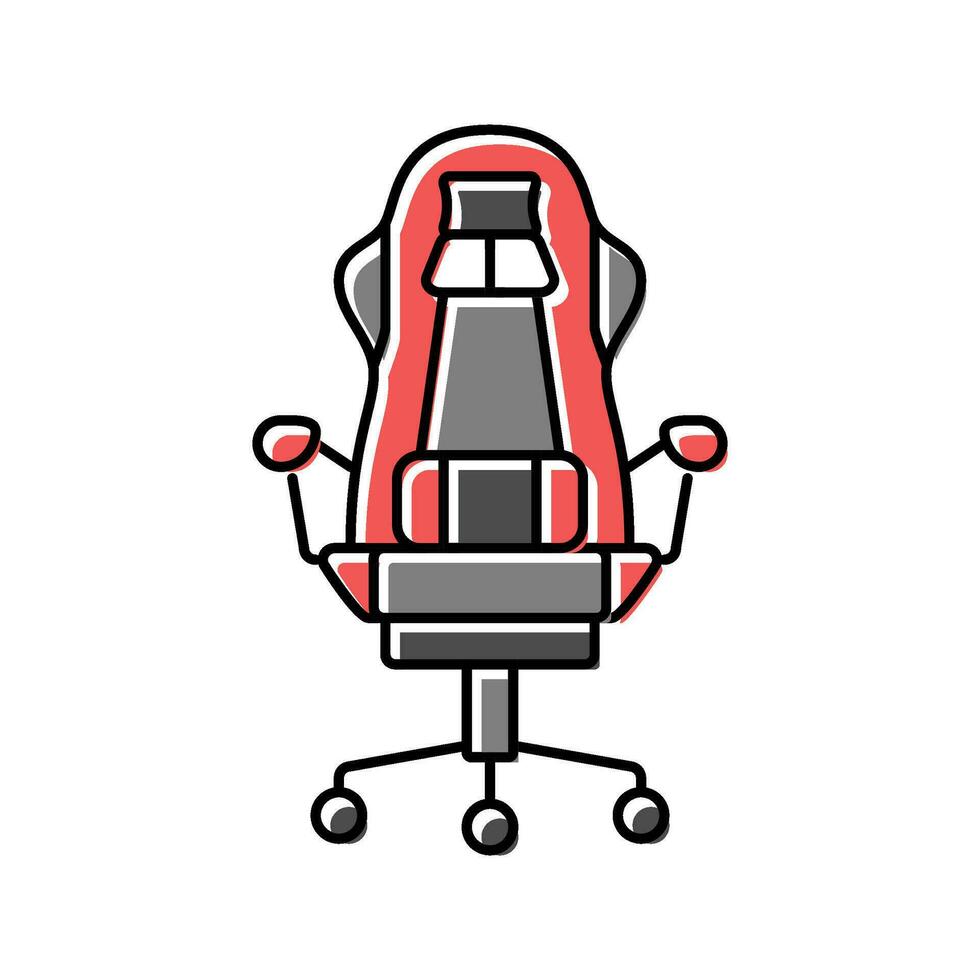 chair gaming pc color icon vector illustration