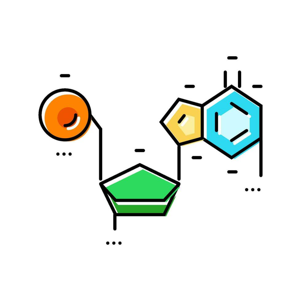 nucleico ácidos bioquímica color icono vector ilustración