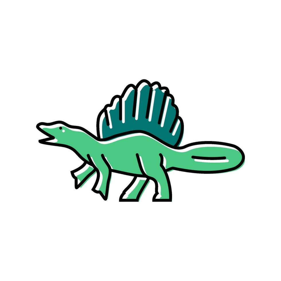 Spinosaurus dinosaurio animal color icono vector ilustración