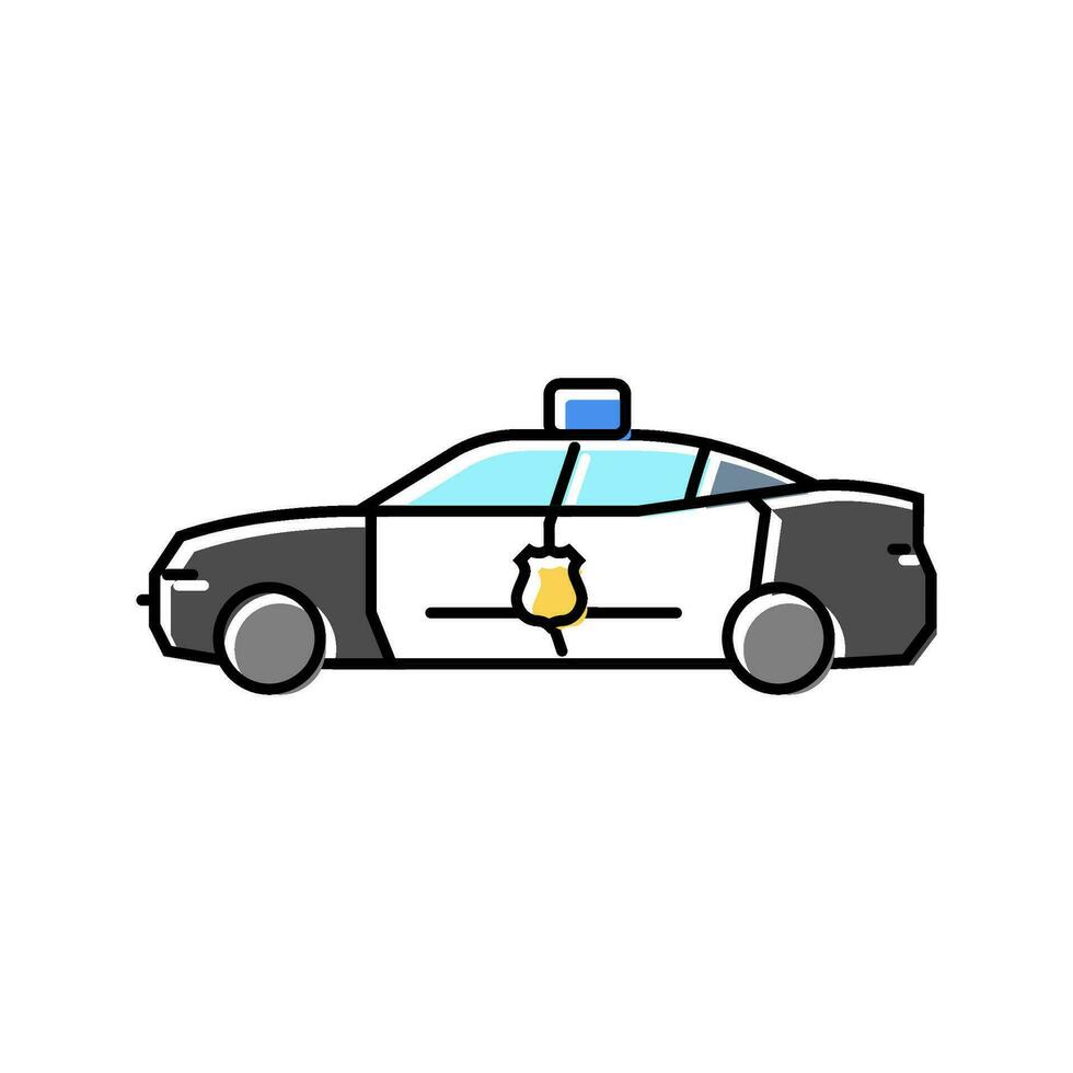 police car crime color icon vector illustration