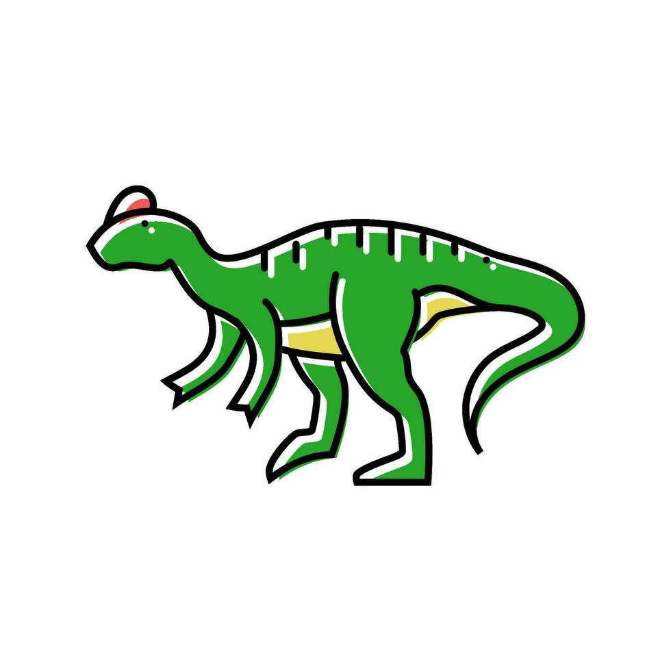 allosaurus dinosaurio animal color icono vector ilustración
