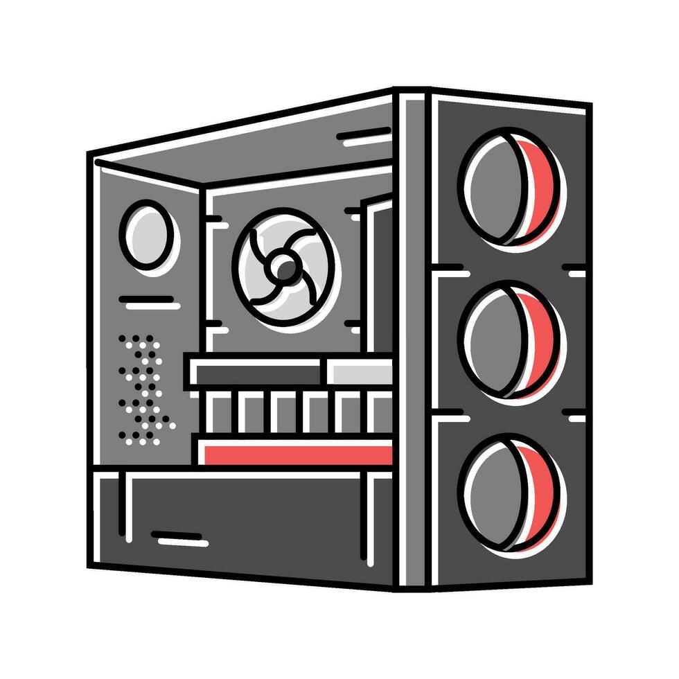 desktop gaming pc color icon vector illustration