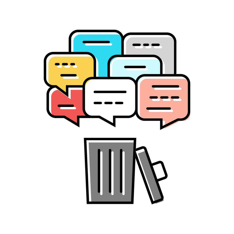 chat delete color icon vector illustration