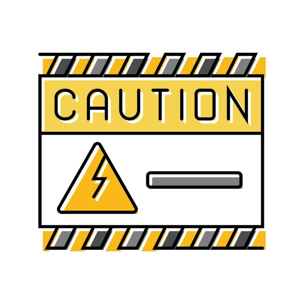 caution electricity color icon vector illustration