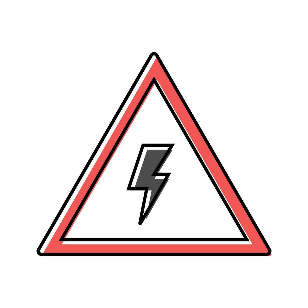 riesgo electricidad color icono vector ilustración