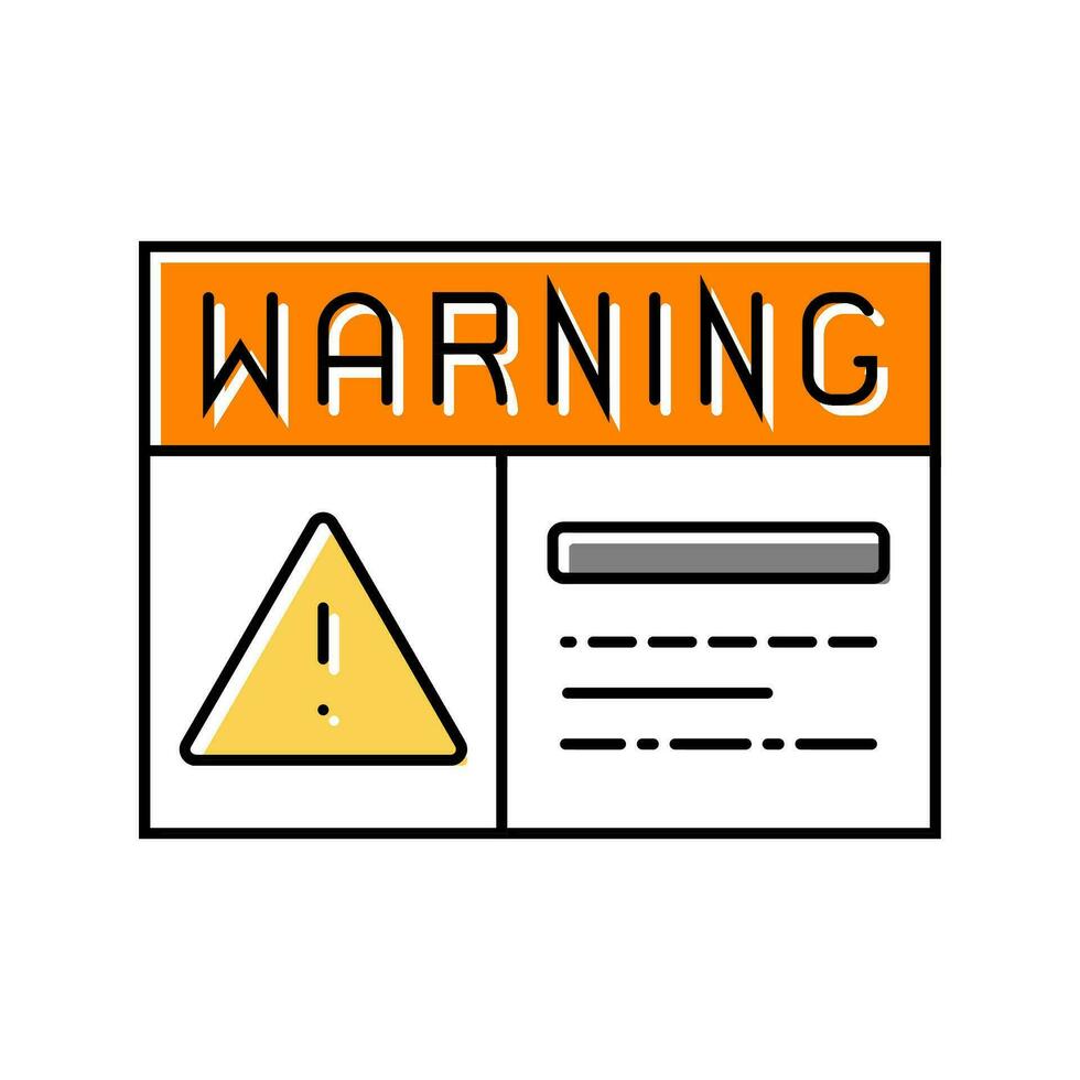 warning electricity color icon vector illustration