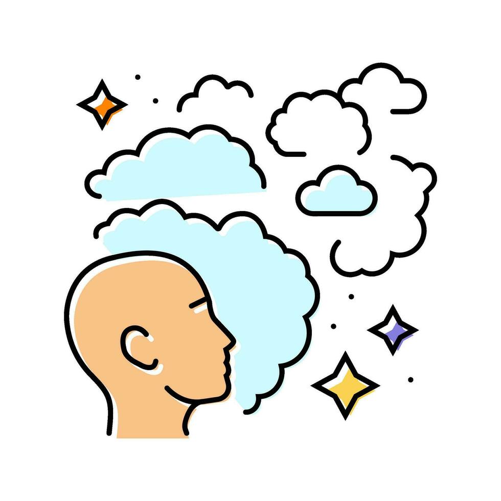 mindfulness meditation yoga color icon vector illustration