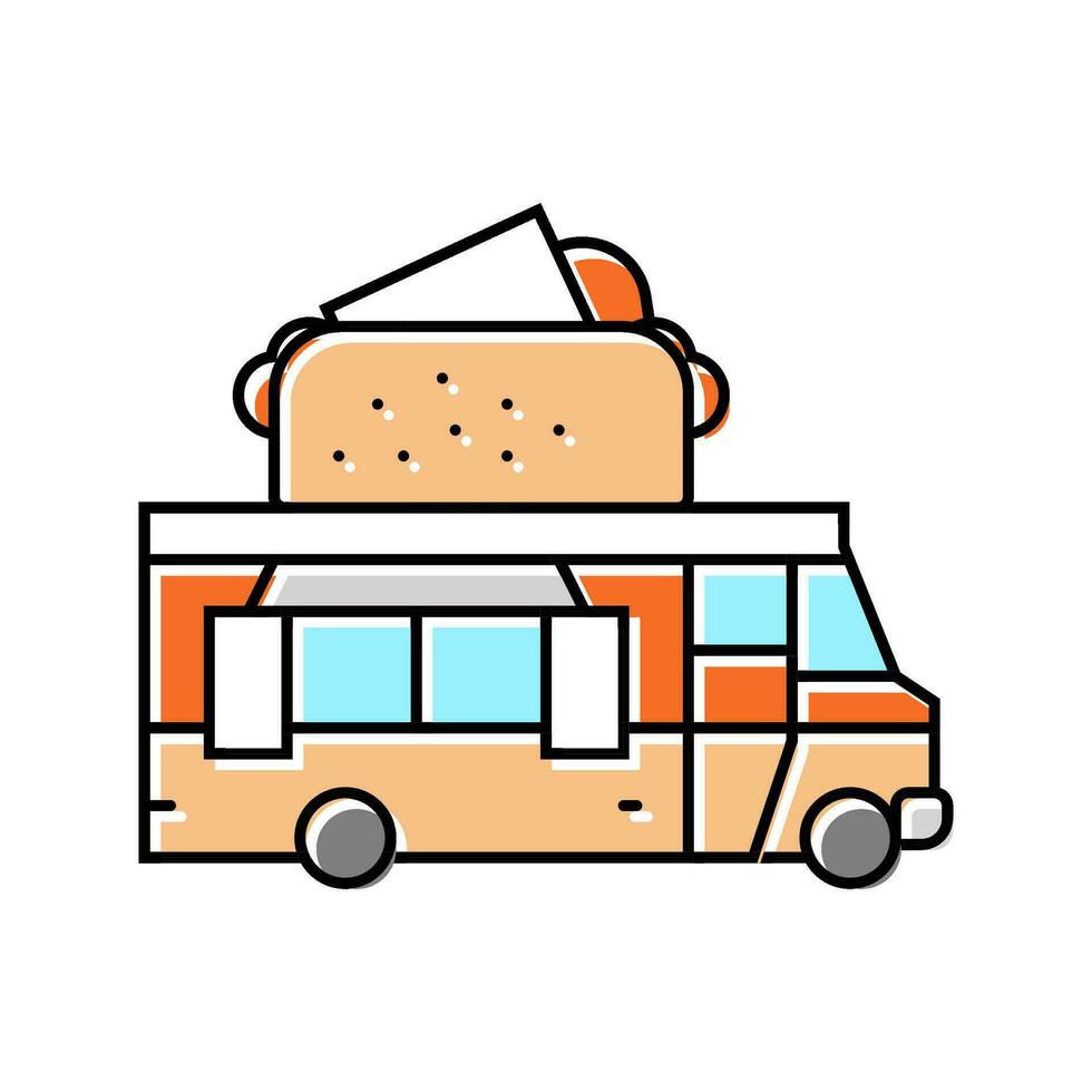food truck shop color icon vector illustration