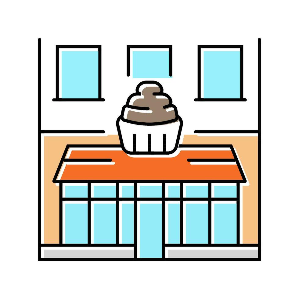 pastelería tienda color icono vector ilustración