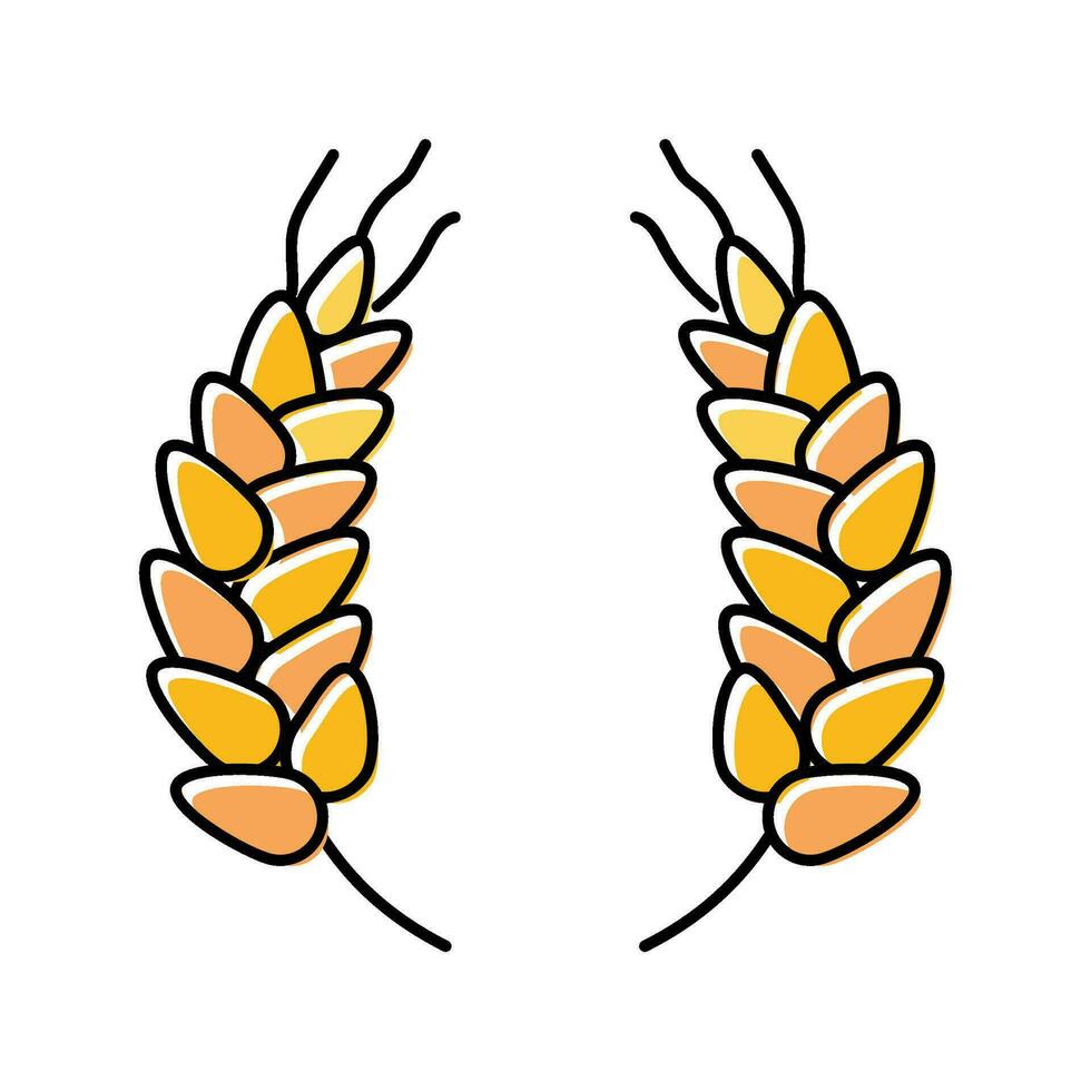 wreath ears of wheat color icon vector illustration