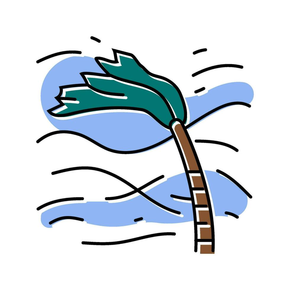 huracán descanso color icono vector ilustración