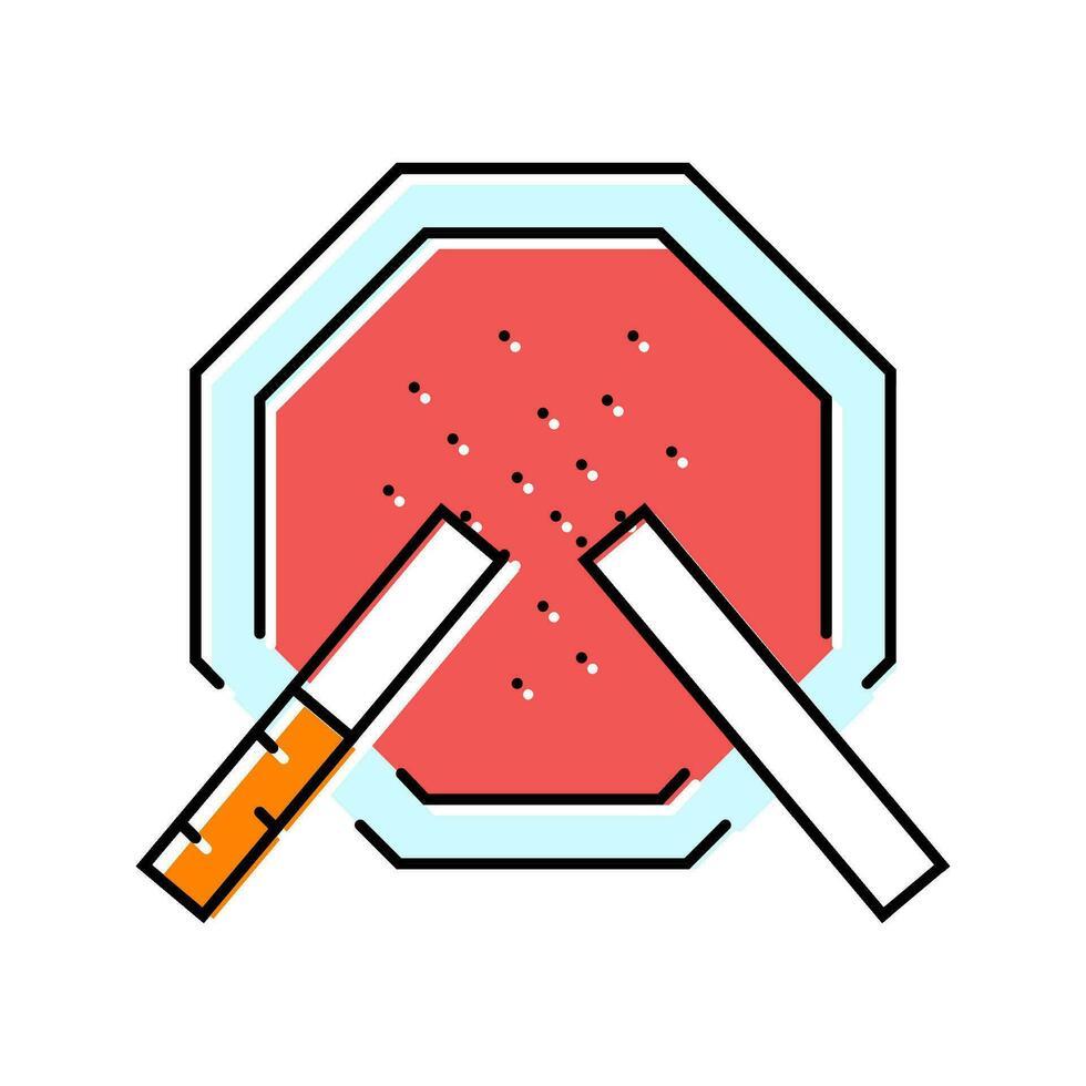 dejar de fumar cigarrillo color icono vector ilustración