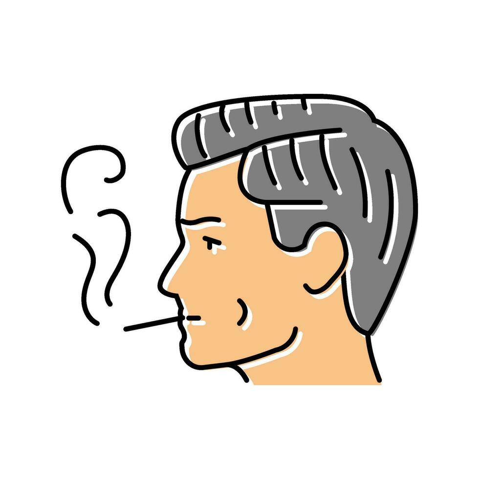 male smoking cigarette color icon vector illustration