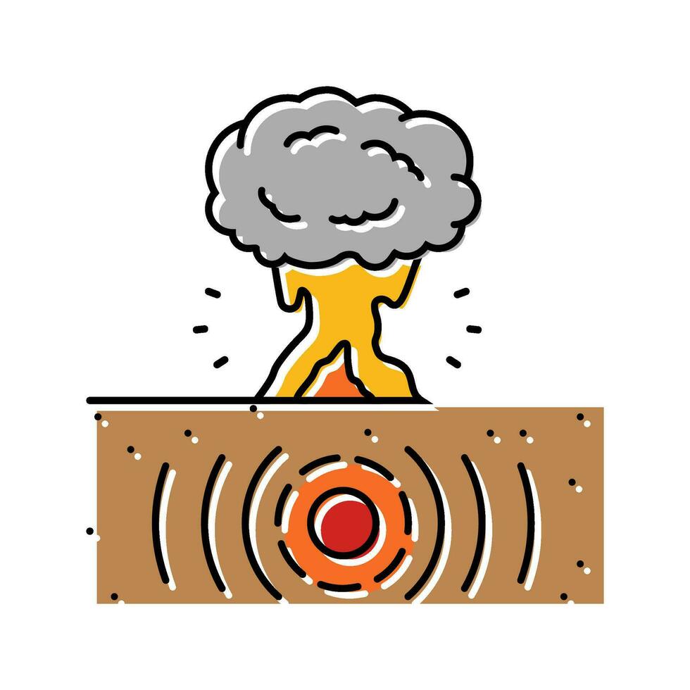 explosion earthquake disaster color icon vector illustration