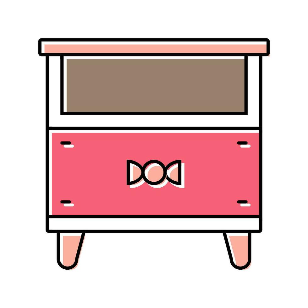 bedside table kid bedroom color icon vector illustration